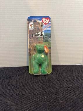 ORIGINAL TY TEENIE BEANIE BABY ERIN THE BEAR WITH ERRORS ((RETIRED)) ((RARE))